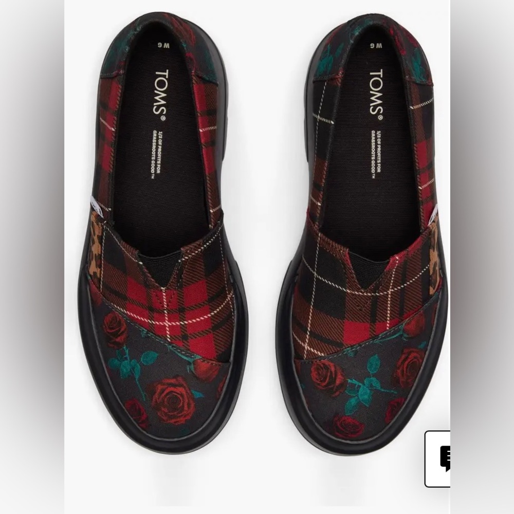 TOMS Size 7 Comlow Platform Loader Patchwork Plaid BRAND NEW. - Picture 3 of 5